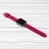 Apple Watch Band "Crazy Horse" Fuchsia Leather