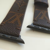 Apple Watch Band Upcycled Famous Brand Classic Brown Monogram