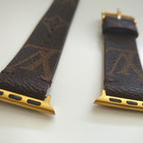 Apple Watch Band Upcycled Famous Brand Classic Brown Monogram