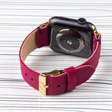 Apple Watch Band Handstitched Premium Leather Fuschia