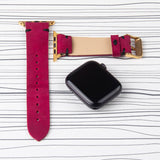 Apple Watch Band Handstitched Premium Leather Fuschia