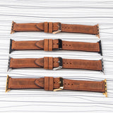 Apple Watch Band "Crazy Horse" Leather Cinnamon