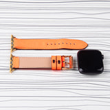 Apple Watch Band Neon Orange Premium Leather