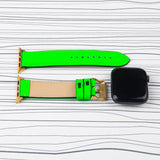 Apple Watch Band Neon Green Premium Leather