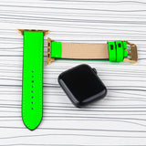 Apple Watch Band Neon Green Premium Leather