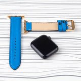 Apple Watch Band Blue Premium Leather