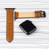 Apple Watch Band  Brown Leather Saffiano Pattern