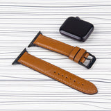 Apple Watch Band  Brown Leather Saffiano Pattern
