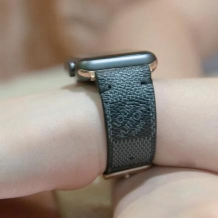 Custom Black Damier Louis Vuitton Apple Watchband - Silver – Detroit Customs