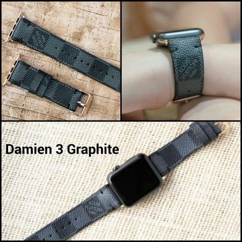 Apple Watch Band Damier Famous Brand Monogram Graphite