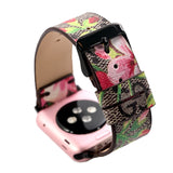 Apple Watch Band GG Floral Logo Handmade Upcycled
