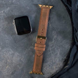 Apple Watch Band "Crazy Horse" Leather Cinnamon