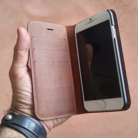 Iphone Case Crazy Horse Folio Leather Wallet